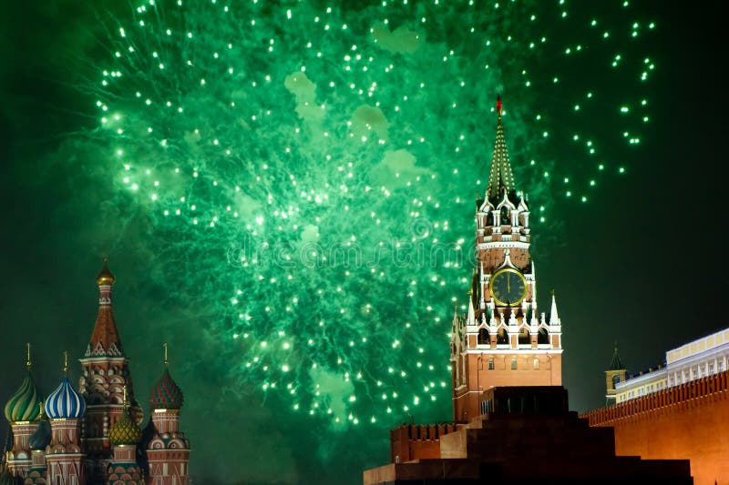 fajerwerki Kremlin Moscow obraz royalty free fajerwerki Kremlin Moscow obraz royalty free