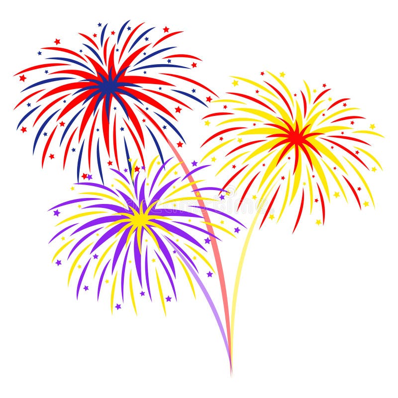 Fajerwerki Na Białym Tle, Ilustracja Ilustracja Wektor - Ilustracja ...