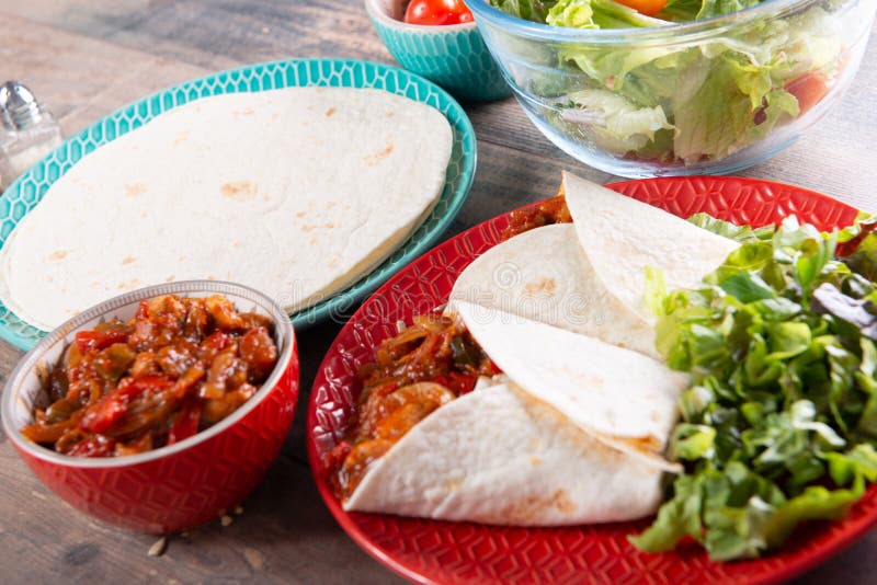 Fajitas with Chicken , Mexican Cuisine, Texmex Cuisine Stock Image
