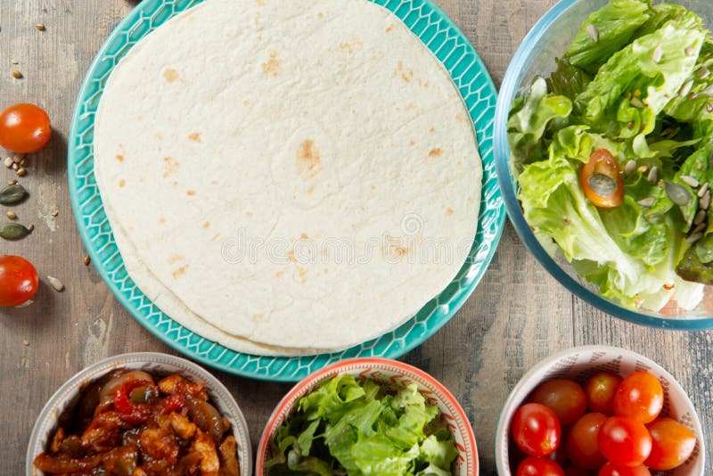 Fajitas with Chicken , Mexican Cuisine, Texmex Cuisine Stock Image