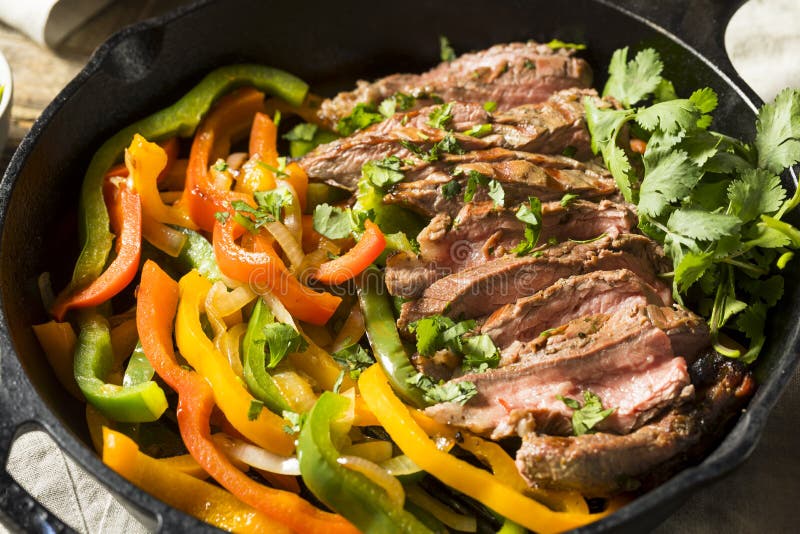 Fajitas Hechos En Casa Del Filete De Carne De Vaca Foto de archivo