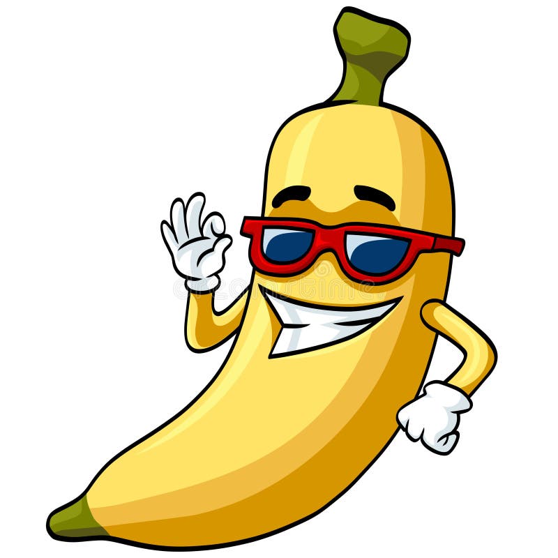 Fajna ilustracja wektorowa postaci rysunkowej banana ilustracji