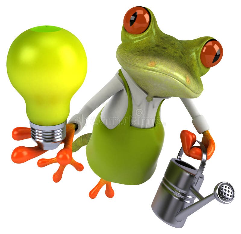 Fajny ogrodnik żabi - Ilustracja 3D ilustracja wektor