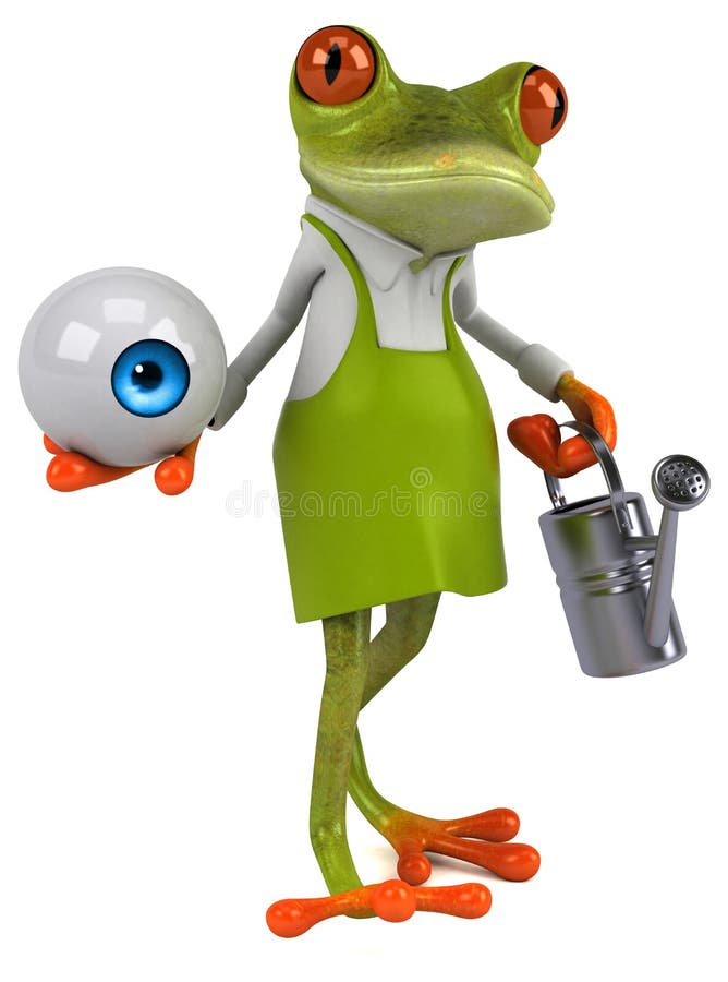Fajny ogrodnik żabi - Ilustracja 3D royalty ilustracja