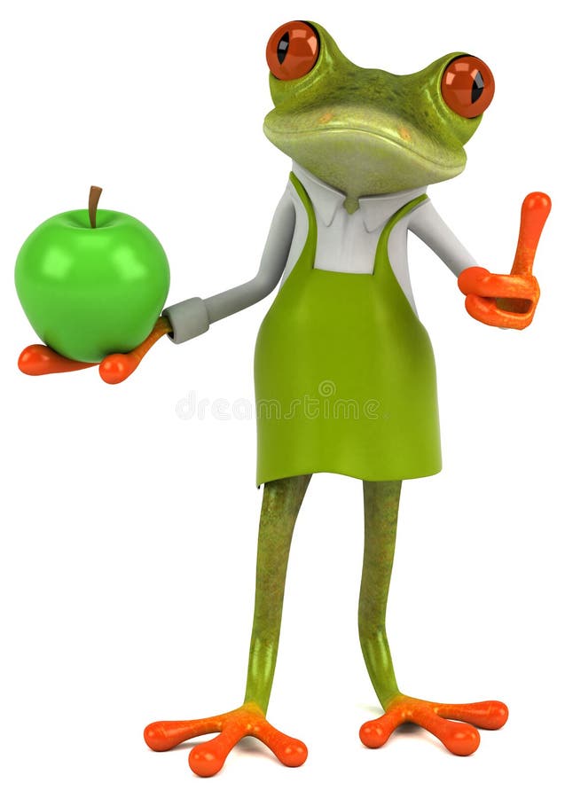 Fajny ogrodnik żabi - Ilustracja 3D royalty ilustracja