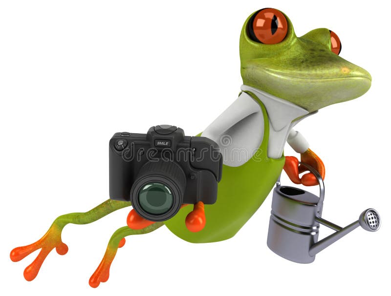 Fajny ogrodnik żabi - Ilustracja 3D ilustracji