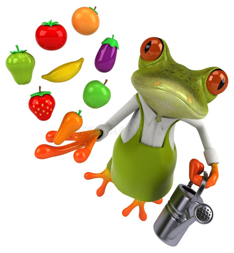 Fajny ogrodnik żabi - Ilustracja 3D ilustracja wektor