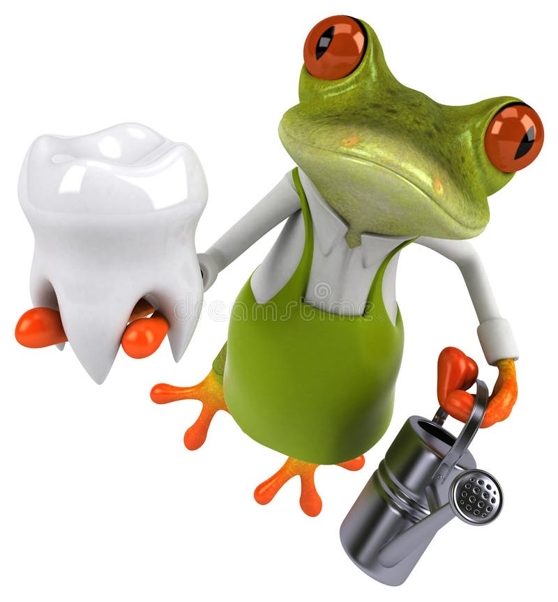 Fajny ogrodnik żabi — ilustracja 3D ilustracja wektor