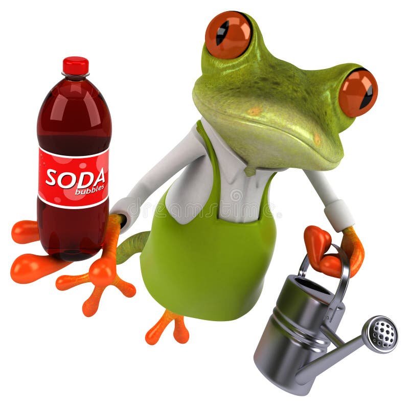 Fajny ogrodnik żabi — ilustracja 3D ilustracji