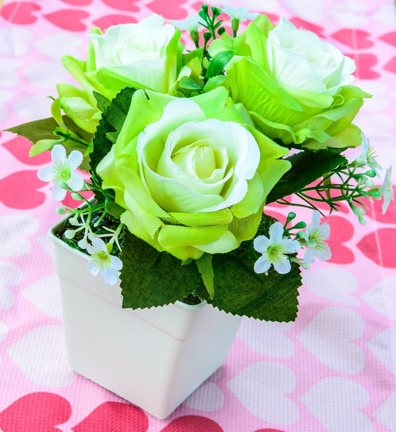Fake Bouquet Flower in Vase Stock Photo Image of pink, detail 42507216