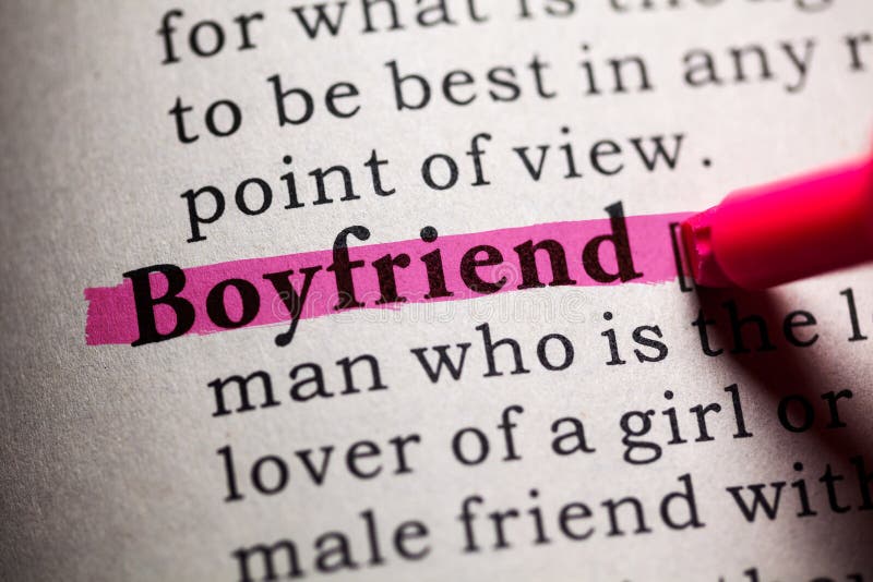 Definition of the Word Boyfriend Stock Image Image of book, page