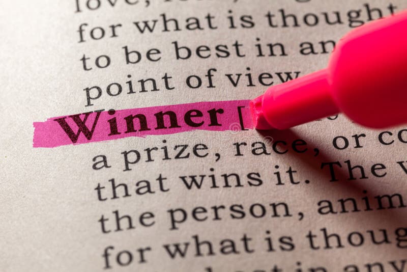 Winner Word Cloud And Hand With Marker Concept Stock Image Image of