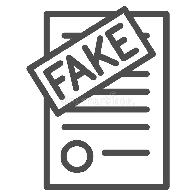 Fake Documents Line Icon, Black Bookkeeping Concept, Forgery Page of ...