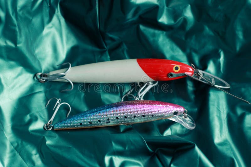 Fake Fish Bait for Fishing with a Green Background with a Folded Texture  Stock Image - Image of sport, bizarre: 260240975