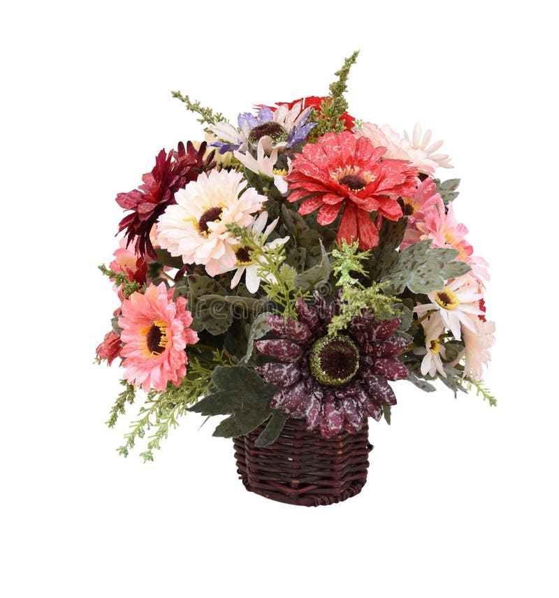 Fake flower pot crafts stock photo. Image of wood, flowers 52734888