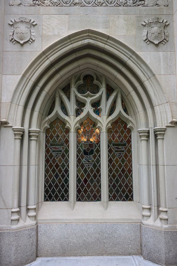 Fake gothic window in New York city