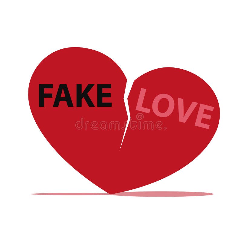 I love fake. Фейковая любовь. Fake Love в виде сердечка.