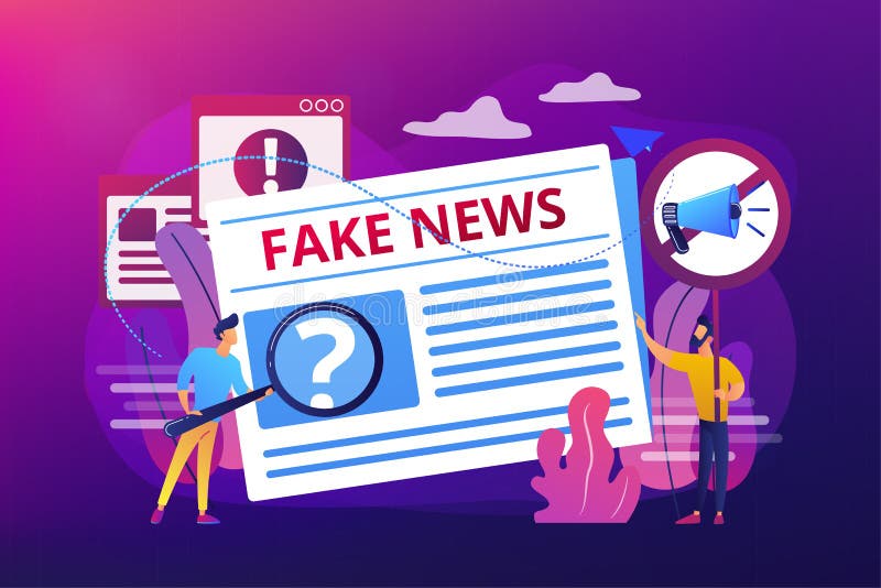 Fake News Concept Landing Page Stock Vector - Illustration of frontend ...