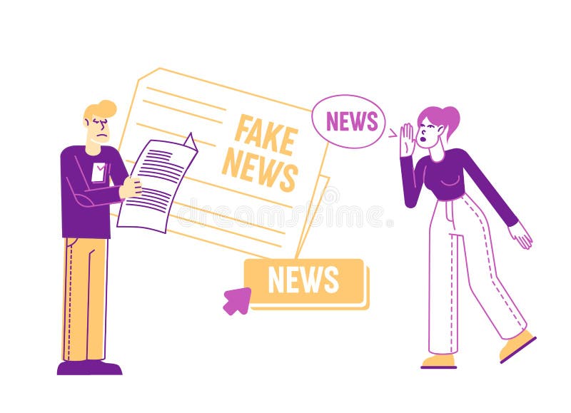 Fake News, Gossips Landing Page Template. Tiny People Characters ...