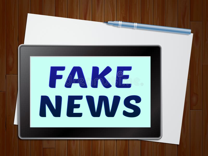 Fake News Message on Tablet Computer 3d Illustration Stock Illustration ...