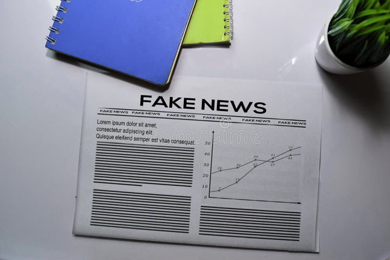 Fake News text in headline isolated on white background. Newspaper concept stock photo Fake News text in headline isolated on white background. Newspaper concept stock photo