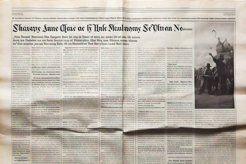 Fake Newspaper Partially Blank with Fake Articles on White Background ...