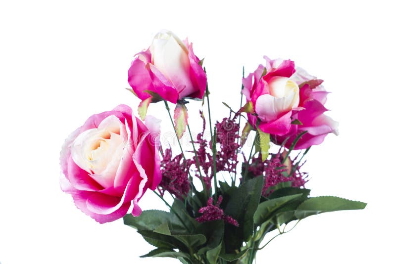 Fake pink rose flowers stock image. Image of bouquet 203627877