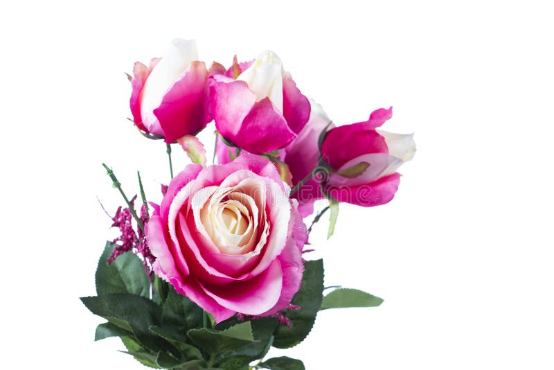 Fake pink rose flowers stock image. Image of bouquet 203627877