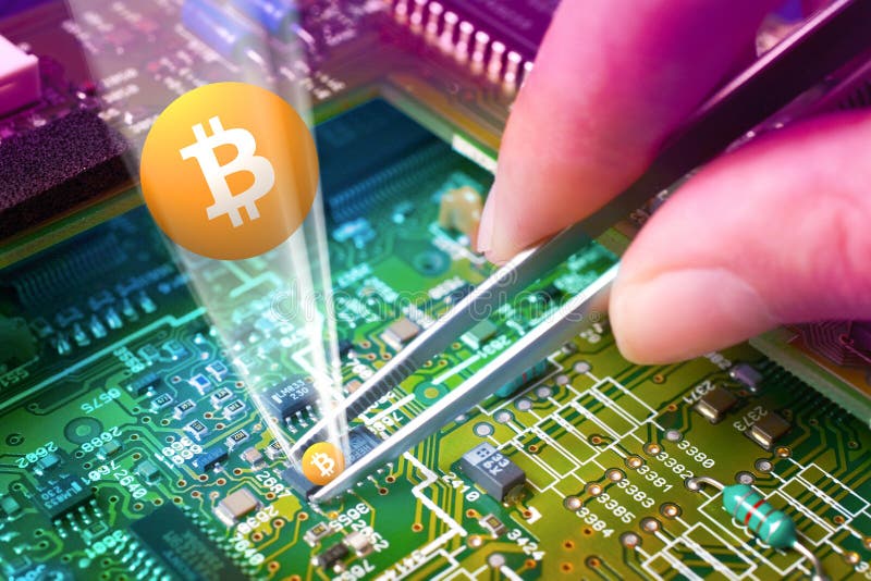 Faktisk pengarBitcoin cryptocurrency - Bitcoins som här accepteras royaltyfri fotografi