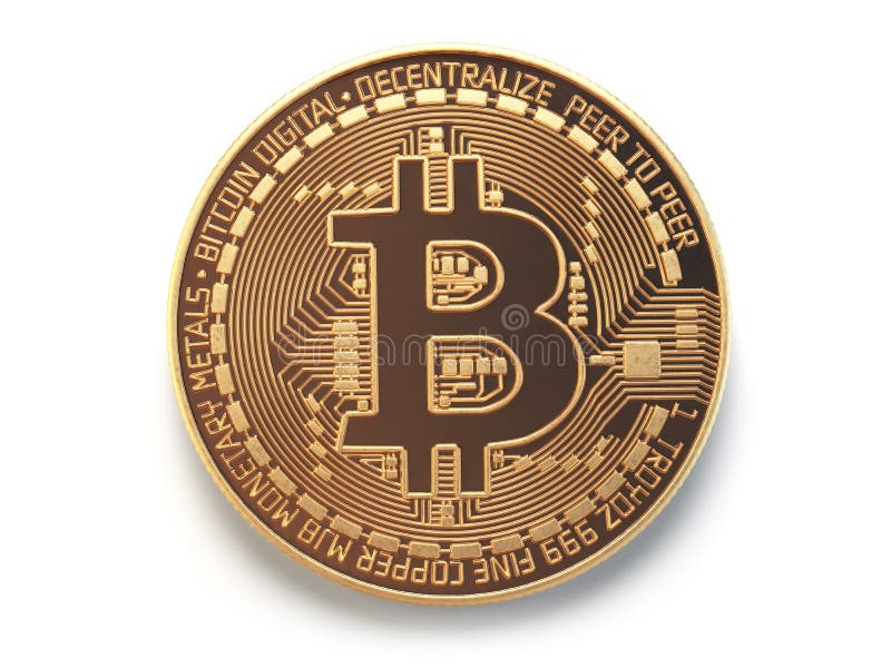 Faktisk valuta för guld- bitcoinmynt som isoleras på vit bakgrund vektor illustrationer