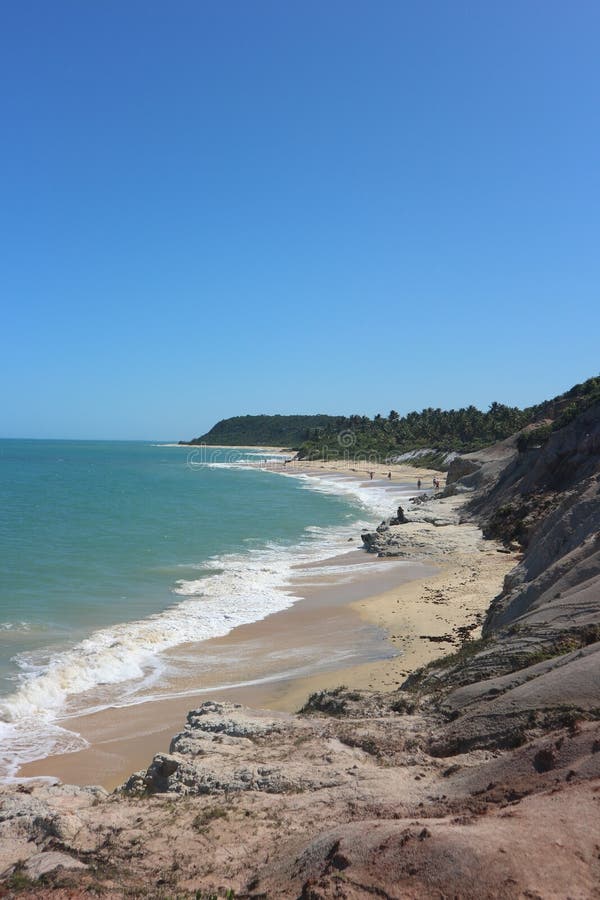 Falaises sur la plage brésilienne tropicale image stock Falaises sur la plage brésilienne tropicale image stock