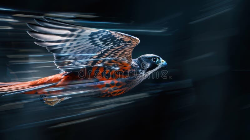 Falcon Mid-Dive Illustrating AI-Driven Innovation and Precision in Motion Photography stock image