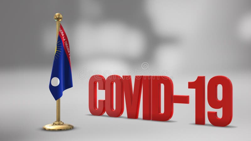 Falcon venezuela realistyczna flaga 3d i ilustracja covid19. Ilustracja fokon venezuela realistyczna flaga 3d. renderowanie tekstu w kodzie 3d19 w czerwieni.