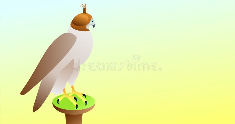 Falconato di arab e falco di Falcon e animazione. animazione video 4k animata con predatori di uccelli e movimenti di caccia