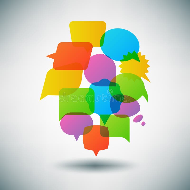 Conceito vetorial de balão de fala, modelo de infográfico ilustração royalty free