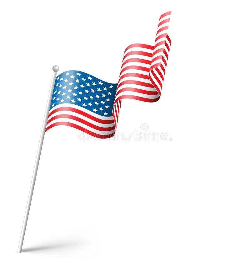 Falista usa flaga państowowa na bielu ilustracji Falista usa flaga państowowa na bielu ilustracji