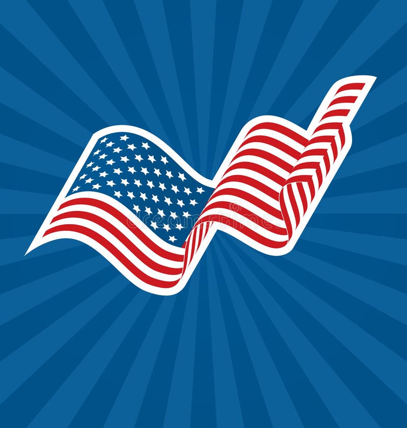 Falista usa flaga państowowa na błękicie ilustracja wektor Falista usa flaga państowowa na błękicie ilustracja wektor
