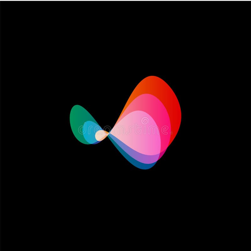 Falisty abstrakcjonistyczny wektorowy logo Gładcy gradienty i kolorowi owalni kształty pozaziemscy i nowoczesna technologia royalty ilustracja Falisty abstrakcjonistyczny wektorowy logo Gładcy gradienty i kolorowi owalni kształty pozaziemscy i nowoczesna technologia royalty ilustracja