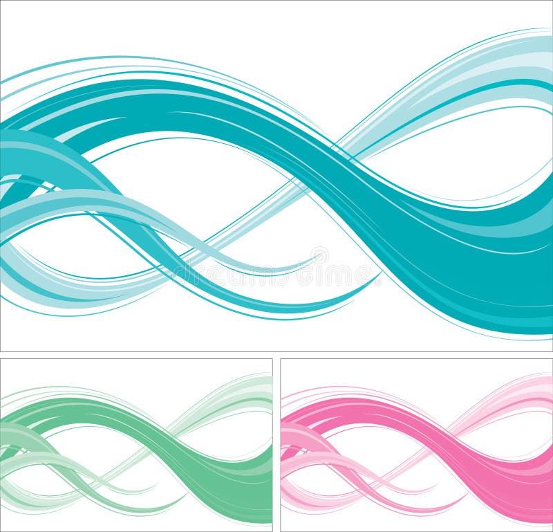 A set of three abstract backgrounds with wave-like designs. A set of three abstract backgrounds with wave-like designs.