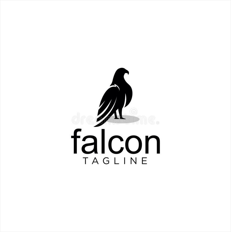 Falkelogoschattenbildentwurfs-Vektorvorrat. Entwurfsadlervogellogoschablonen-Vektorikone vektor abbildung