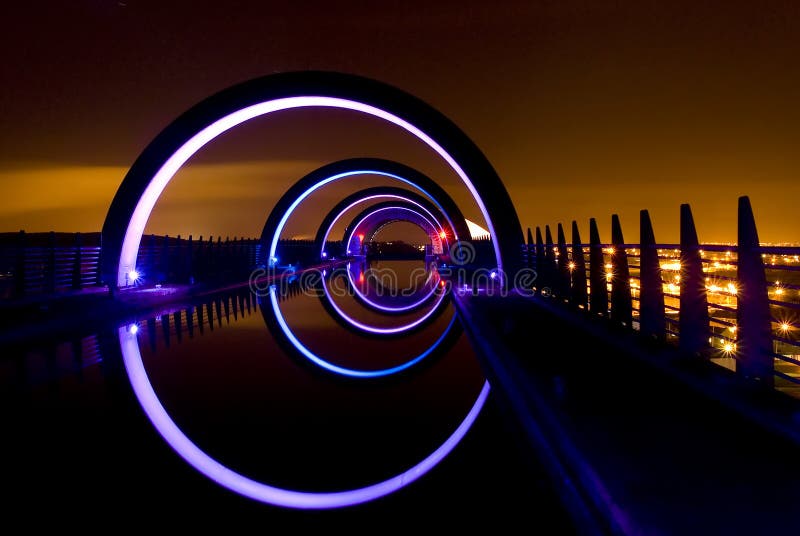 Falkirk Wheel at Night stock image. Image of stunning ...