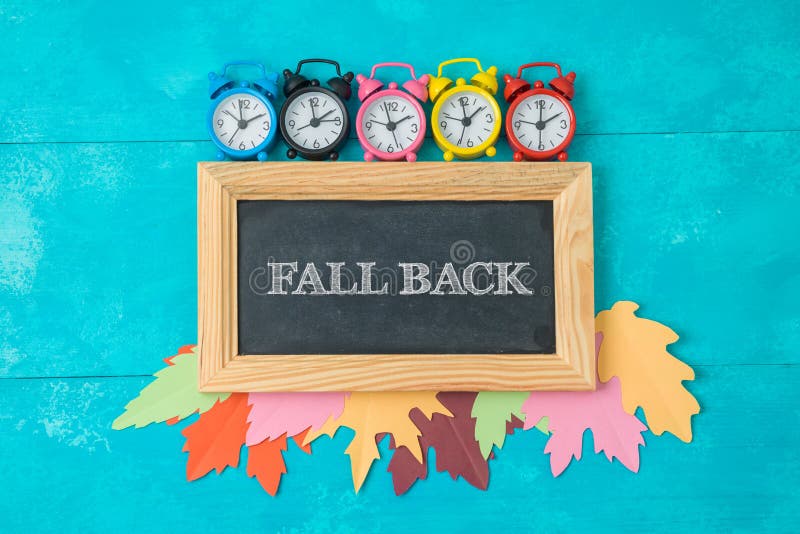 Fall Back Time Change Concept. Stock Image Image of wood, season