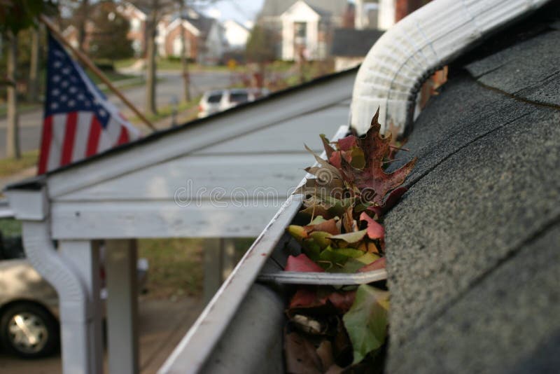 Fall Cleanup - Leaves in Gutter #2 stock photos