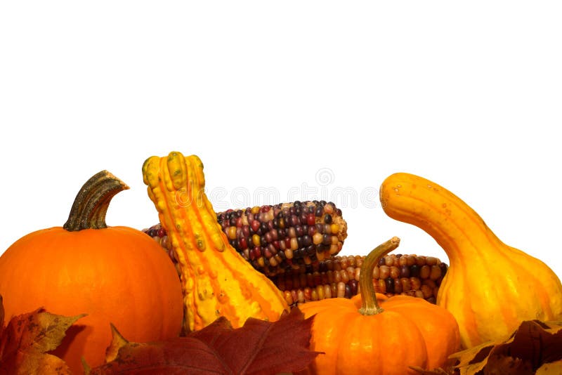 Fall Color Decor with Gourds and Pumpkins and Corn
