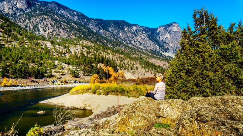 Fall colors by the Thompson River in BC Canada royalty free stock photo Fall colors by the Thompson River in BC Canada royalty free stock photo
