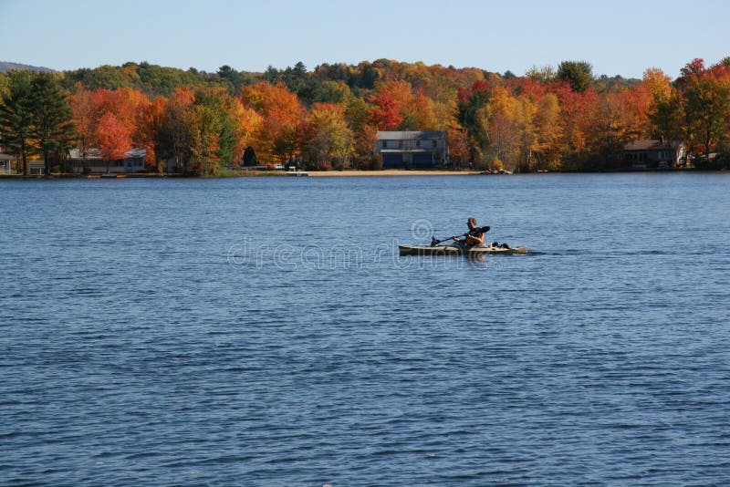 Fall foliage boat