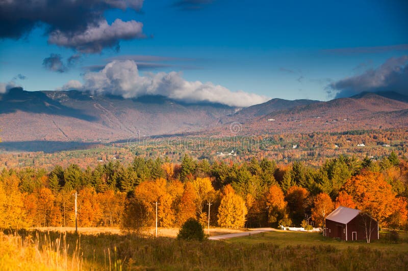 Fall foliage on Mt. Mansfield in Stowe, Vermont, U royalty free stock photo Fall foliage on Mt. Mansfield in Stowe, Vermont, U royalty free stock photo