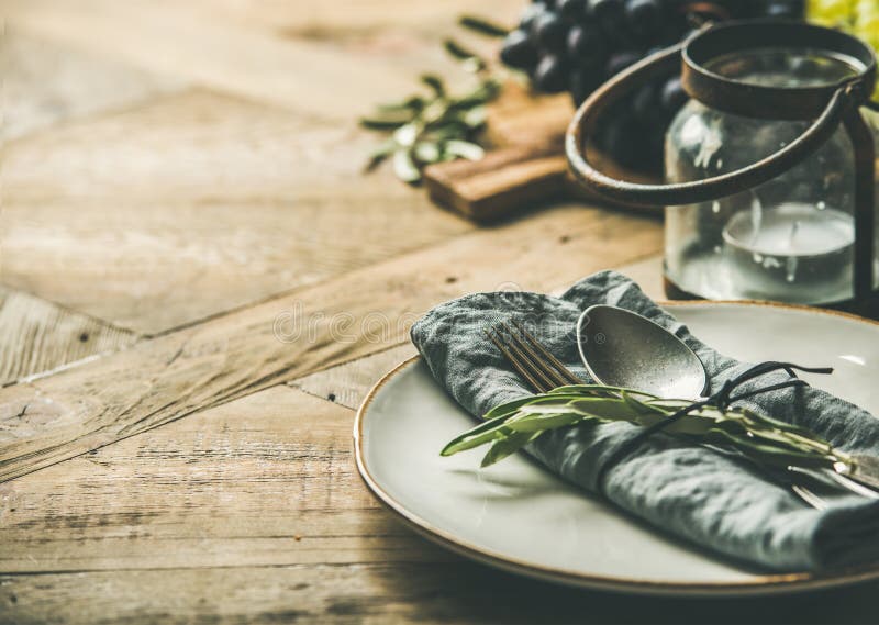 Fall holiday table decoration party setting for gathering