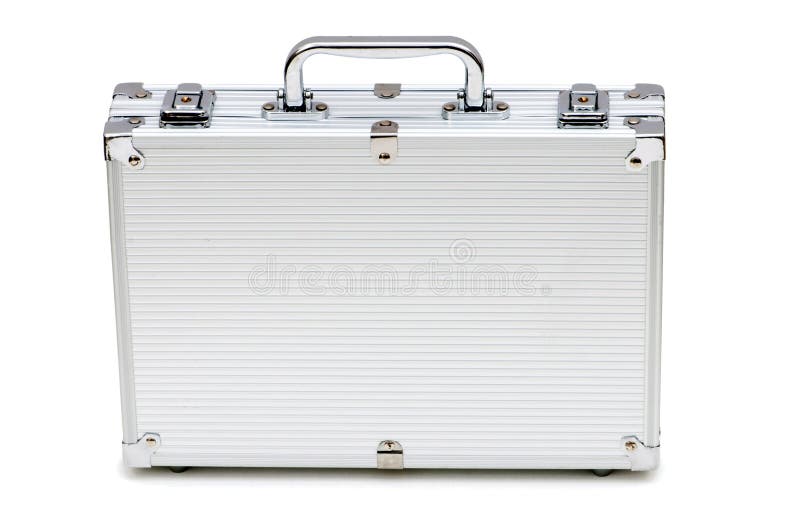 Metal case isolated on the white background. Metal case isolated on the white background