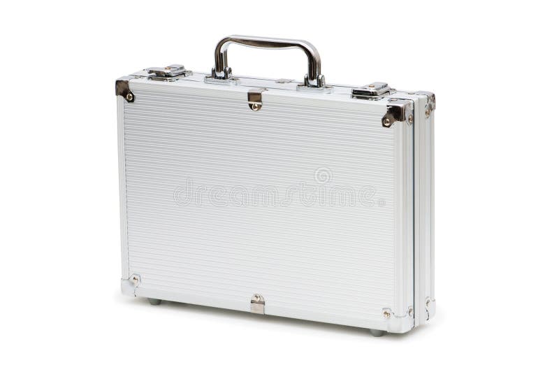 Metal case isolated on the white background. Metal case isolated on the white background